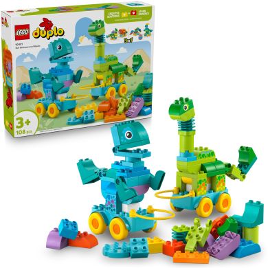Конструктор Динозавры на колесах 3в1 LEGO DUPLO Town 10451
