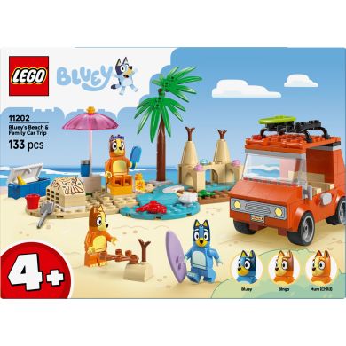 Конструктор Пляж и семейная поездка на автомобили Блуи LEGO Bluey 11202