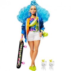 Лялька Barbie Барбі «Екстра» з блакитним кучерявим волоссям GRN30