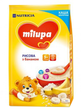 Каша Мілупа рисова з бананом для дітей від 5-ти місяців 5900852930027