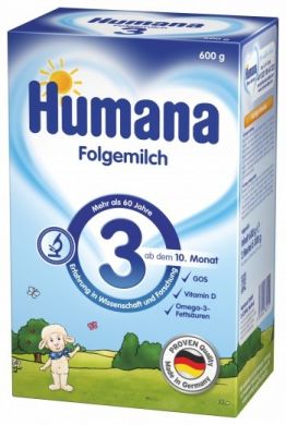 Молочная сухая смесь Humana 3 с пребиотиками галактоолигосахаридами 600 г 78215 4031244782151