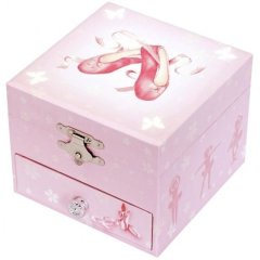 Музична скринька-куб Туфелька Балерини, рожевий колір, фігурка Балерина Trousselier S20975