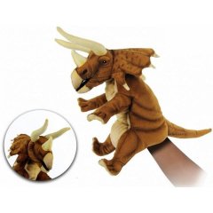 М'яка реалістична іграшка на руку Трицератопс Hansa Puppet, 42 см 7764, 42