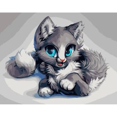 Набор для росписи по номерам Аниме-котенка Strateg размером 40х50 см (DY181) STRATEG DY181