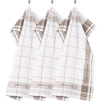 Набор кухонных полотенец UTENSILS, 50x70см, (3шт), тауп Tiseco 9583TAUPE-SET3