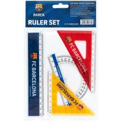 Набор: линейка 15 см, 2 косенка, транспортир, с принтом FC Barcelona BC25-282