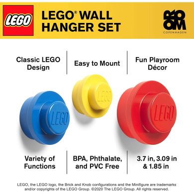 Набор настенных вешалок (красная синяя желтая) Lego 40161732