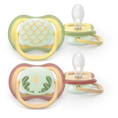 Пустышка Avent Ultra Air Ночная, 0-6 мес, 2шт, нейтральный дизайн SCF376/27