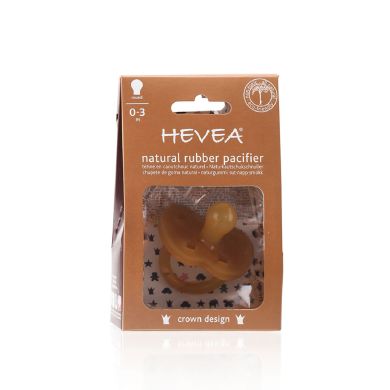 Пустышка каучуковая Hevea Crown круглая от 0 до 3 месяцев Оранжевая HEVCROWN0-3, Оранжевый