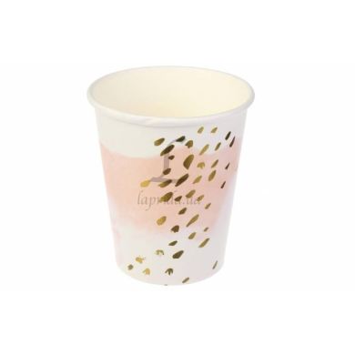 Святкові стаканчики Білі із рожевим і золотим паперові 10 шт LaPrida 5-69637