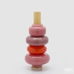 Ваза Слои, h 40 см, d 18 см, розовый микс EDG 1101386A599