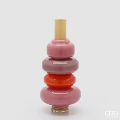 Ваза Слои, h 40 см, d 18 см, розовый микс EDG 1101386A599
