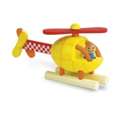 Іграшка-конструктор Гелікоптер, дерево J05206, Жовтий