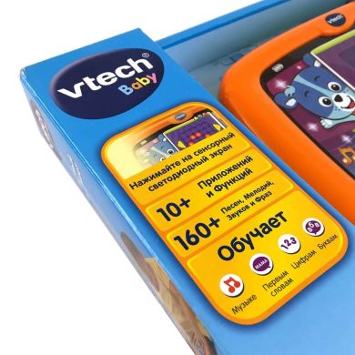 Интерактивная игрушка VTech Первый планшет звуковой на русском 80-151426, Оранжевый