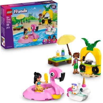 Конструктор Вечеринка единорога и фламинго у бассейна LEGO Friends 42658