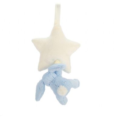 Музична іграшка Сором'язливий синій Зайчик Jellycat (Джеллі кет) Little BAMS4BBL, Блакитний