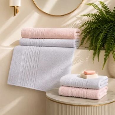 Набір для хамаму з 4 рушників LINE SOFT, синій / пудровий Karaca Home 1000242234002