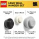 Набір настінних вішалок (чорна сіра біла) Lego 40161733