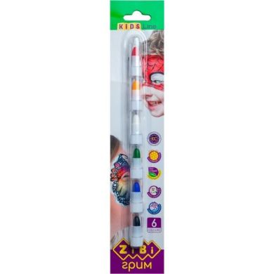 Олівці для гримування обличчя і тіла ZiBi Kids Line Позитив 6 кольорів стандарт 22 г ZB.6569