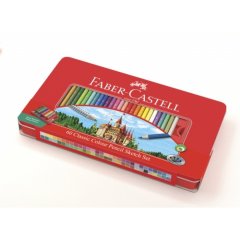 Карандаши цветные Faber-Castell 60 цветов CLASSIC в металлической коробке + аксессуары 26943