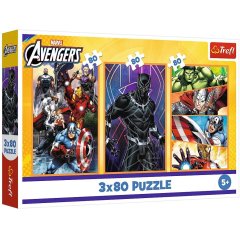 Пазли 3x80 The Avengers Дні наповнені діями Trefl 34883