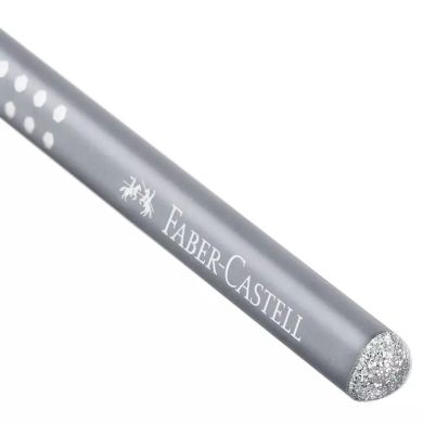 Простий олівець Faber-Castell Grip Sparkle тригранний з блискітками сірий 29362