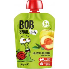 Пюре фруктове Яблуко-персик для дітей 90 гр Bob Snail 4820219343035