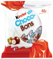 Цукерки Kinder Choco-Bons із молочного шоколаду з молочно-горіховою начинкою 46 г 4008400284620