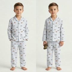 Детская пижама в английском стиле из органического хлопка Pima My Little Pie Velvet Blue 86-92 PJ022