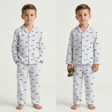 Детская пижама в английском стиле из органического хлопка Pima My Little Pie Velvet Blue 86-92 PJ022