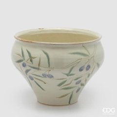 Горшок-вазон круглый, h 27 см, d 38 см, Листья EDG 1101200A170