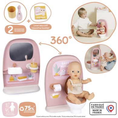 Игровой набор ванная комната Беби Ньорс. Терракотовая пудра, с аксес., 3+