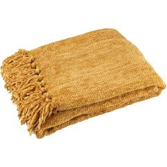 Одеяло из шенила, желтая охра (130x170x1 см) J-LINE 57059