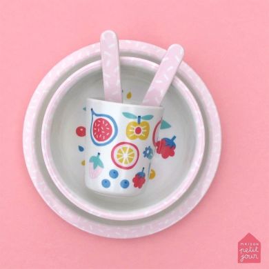 Набір дитячого посуду з 5 предметів у відкритій коробці Тутті-Фрутті Maison Petit Jour TF701M