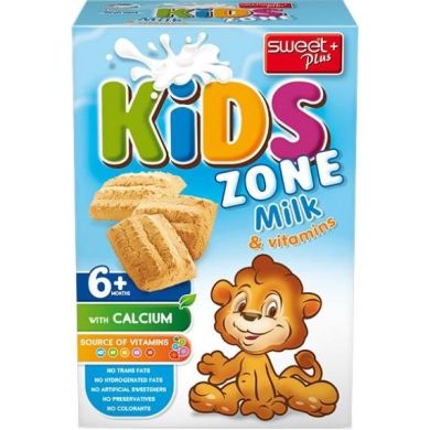Печенье Sweet Plus Kids Zone с молоком и витаминами для питания детей от 6 месяцев 220 г UAD109 3800065711975