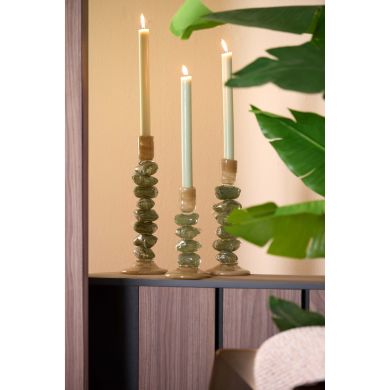 Подсвечник &Oslash;11,5x35 см ESTINA коричнево-мохово-зеленый Light&Living 6074382