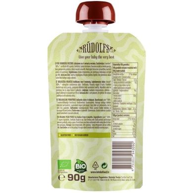 Пюре Груша органічне (90 г) 4+ Rudolfs 4751017943090