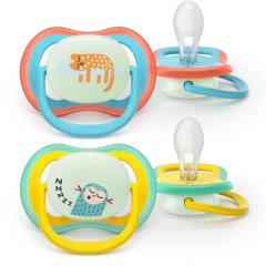 Пустышка Avent Ultra Air, Ночная 18+ мес, дизайн мальчик, 2 шт SCF376/32