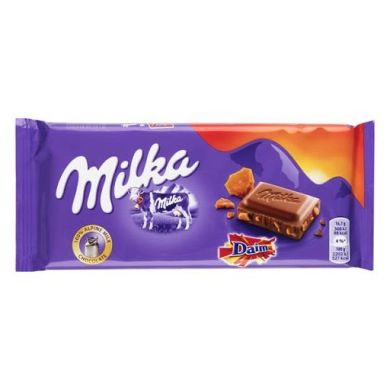 Шоколад Milka & Daim зі шматочками мигдалю та карамелі 100 г 701164