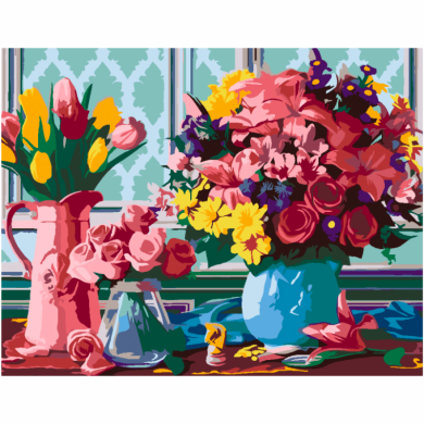 Картина по номерам Rosa Start Цветы в вазах 35 x 45 N00013572