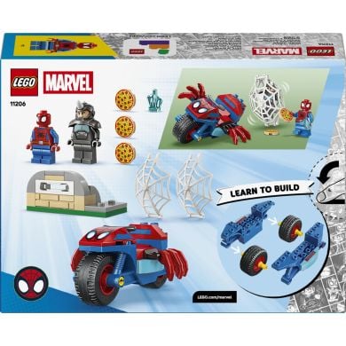 Конструктор LEGO Spidey Паук на мотоцикле против Носорога 11206