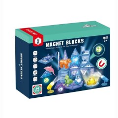 Конструктор магнитный Дикие животные, 44 детали, свет, бат. (табл.) HD126A-1