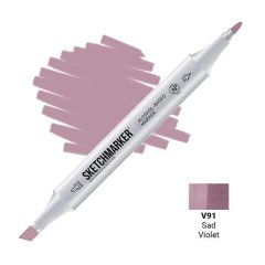 Маркер Sketchmarker, колір Тьмяний фіолетовий Sad Violet 2 пера: тонке і долото SM-V091