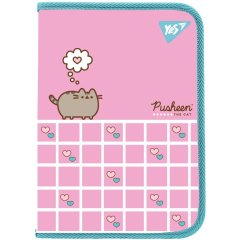 Папка факультативная Yes А4 пласт. на молнии Pusheen. Hearts из внутр. карманом 492222