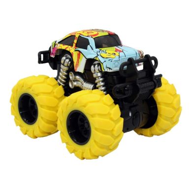 Позашляховик Funky Toys Тюнинг з подвійною фрикцією 1:64 з жовтими колесами FT61042