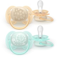Пустышка Avent Ultra Soft, 0-6 мес дизайн нейтральный, 2 шт SCF091/41