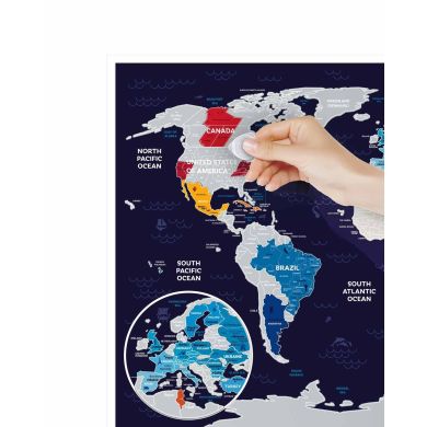 Скретч карта мира Travel Map Holiday World (английский язык), в тубусе 1DEA.me HW