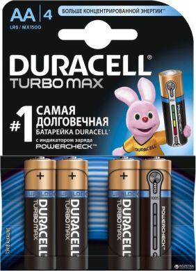 Батарейки лужні Duracell Turbo Max розміру AA, 4 шт. в упаковці IMA01001456