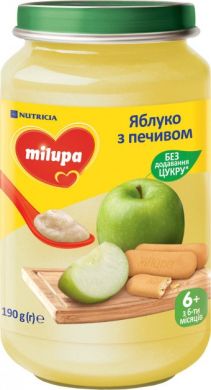 Пюре фруктовое «Яблоко с печеньем» для детей от 6 месяцев, Milupa 8591119004024
