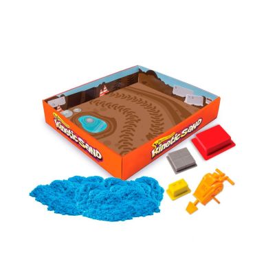 Кинетический песок Wacky-tivities Kinetic Sand Construction Zone голубой + формочки 71417-2